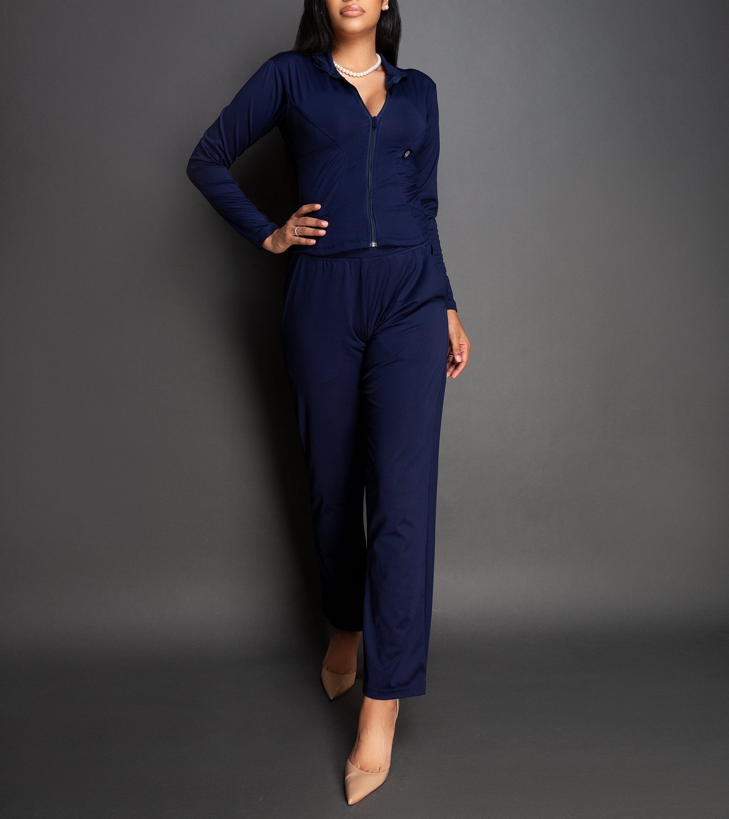 IRU Athleisure Scrub Jacket Ocean Blue
