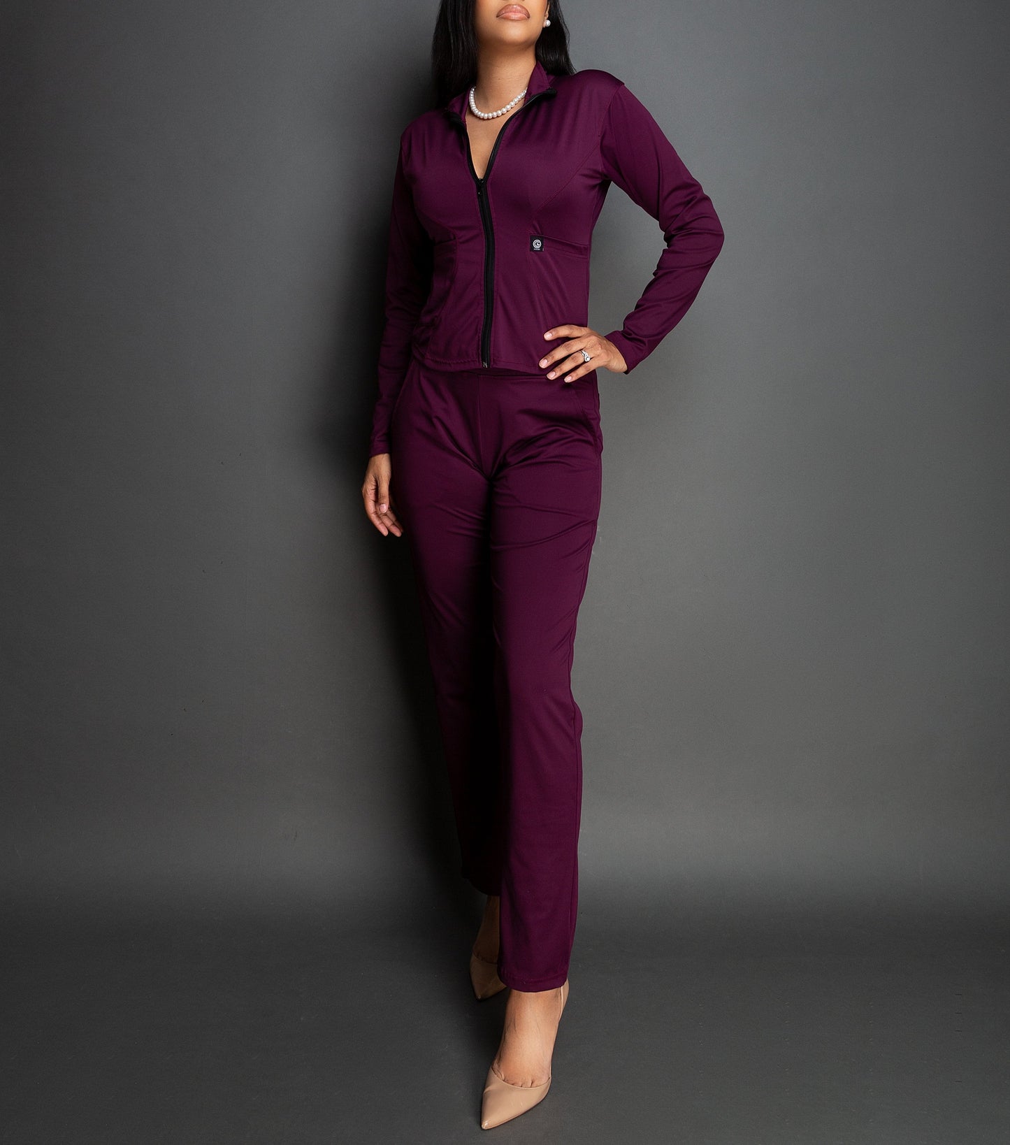IRU Athleisure Scrub Jacket Ruby Red