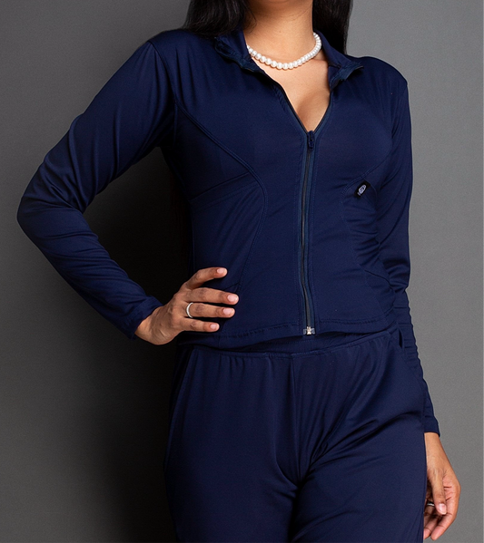 IRU Athleisure Scrub Jacket Ocean Blue
