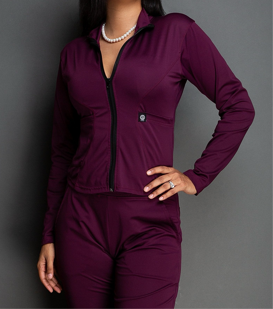 IRU Athleisure Scrub Jacket Ruby Red