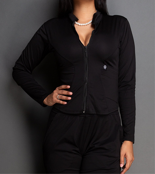 IRU Athleisure Scrub Jacket Onyx Black