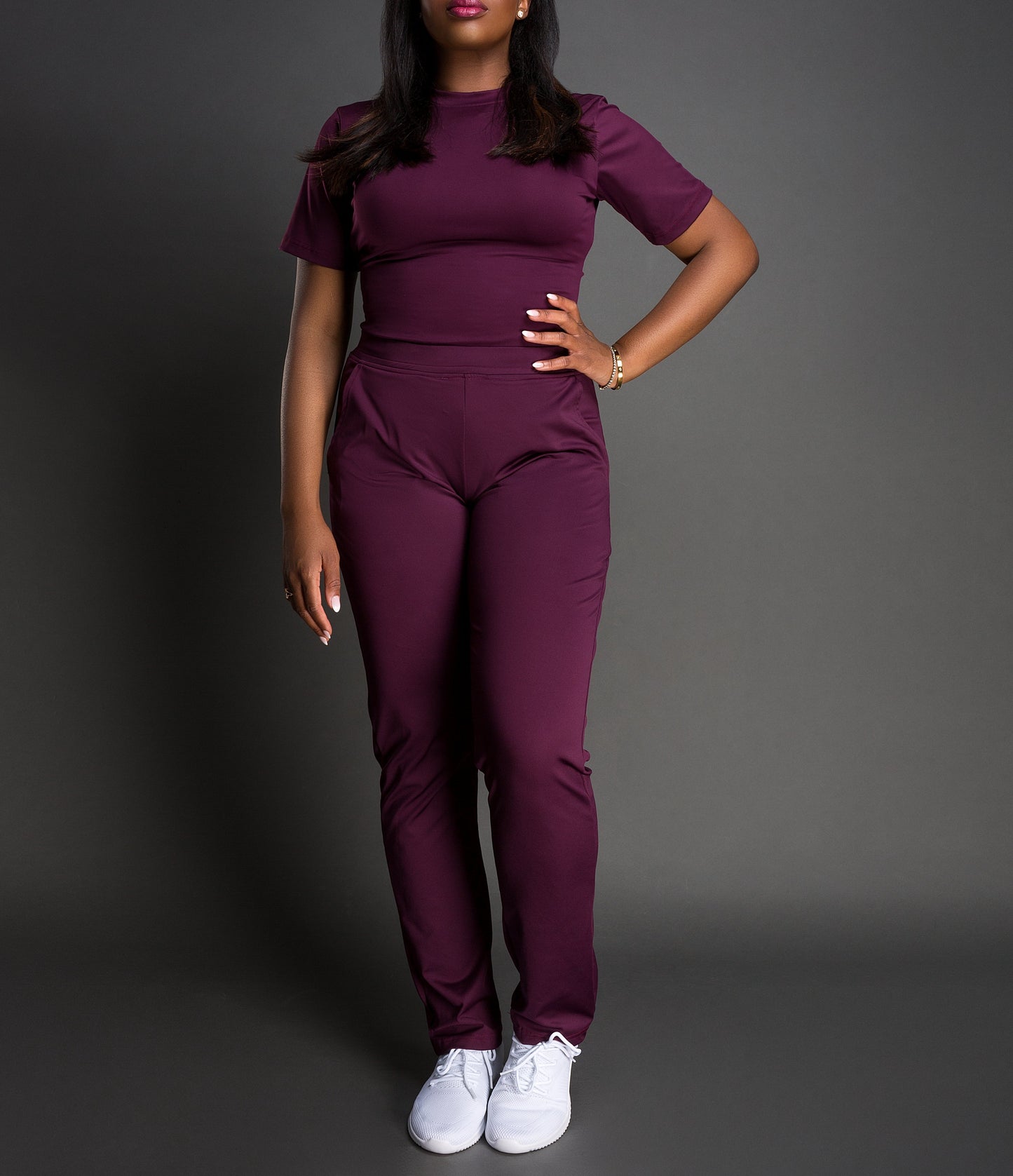 IRU Athleisure Scrub Top Ruby