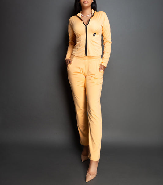 IRU Athleisure Scrub Jacket Blush Peach