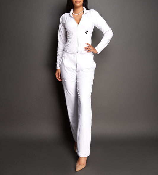 IRU Athleisure Scrub Jacket Pure White